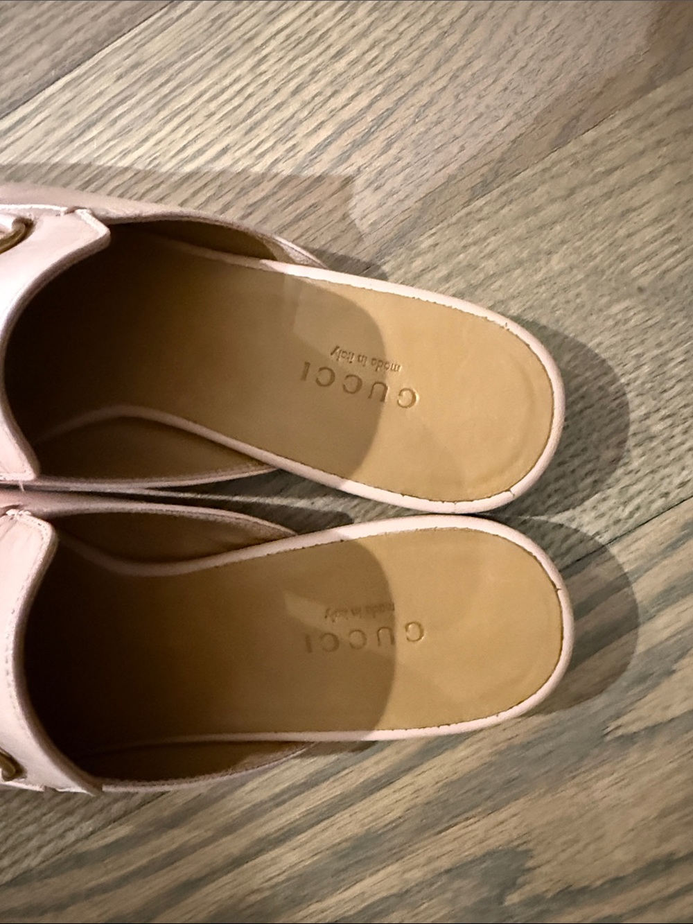 Gucci Pale Pink Leather Horsebit Mule Slides - Picture 2 of 5